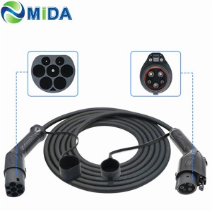 16A 32A Type 1 to Type 2 EV Charging Cable EVSE Electric Car Charger