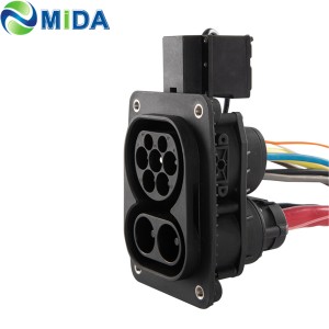 Duosida 150A 200A CCS Type 2 Socket Combo 2 Inlets IEC 62196-3 DC Fast Charging Socket Inlet