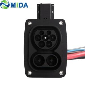 多思达 150A 200A CCS Type 2 Socket Combo 2 Inlets IEC 62196-3 DC 快速充电插座