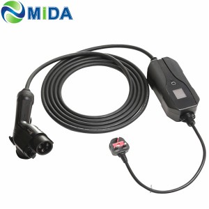 Level 2 EV Charger Type 1 J1772 Plug  6A 8A 10A 13A with 3Pin UK Plug for Renault Vehicle Car